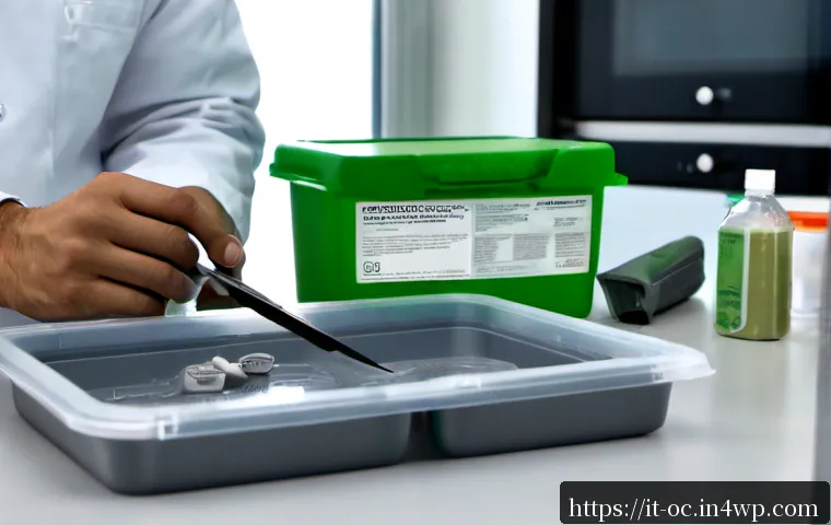 특허 등록된 대체 플라스틱 소재 기술 - Photorealistic innovation laboratory in Italy, close-up of several smooth molded samples made from a...
